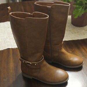 Brown Leather Knee-High Boots